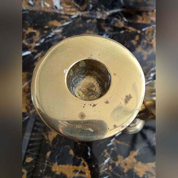 Vintage Brass Large Tall Taper Candlestick Holders 11' Set Of 2 - Picture 2 of 13